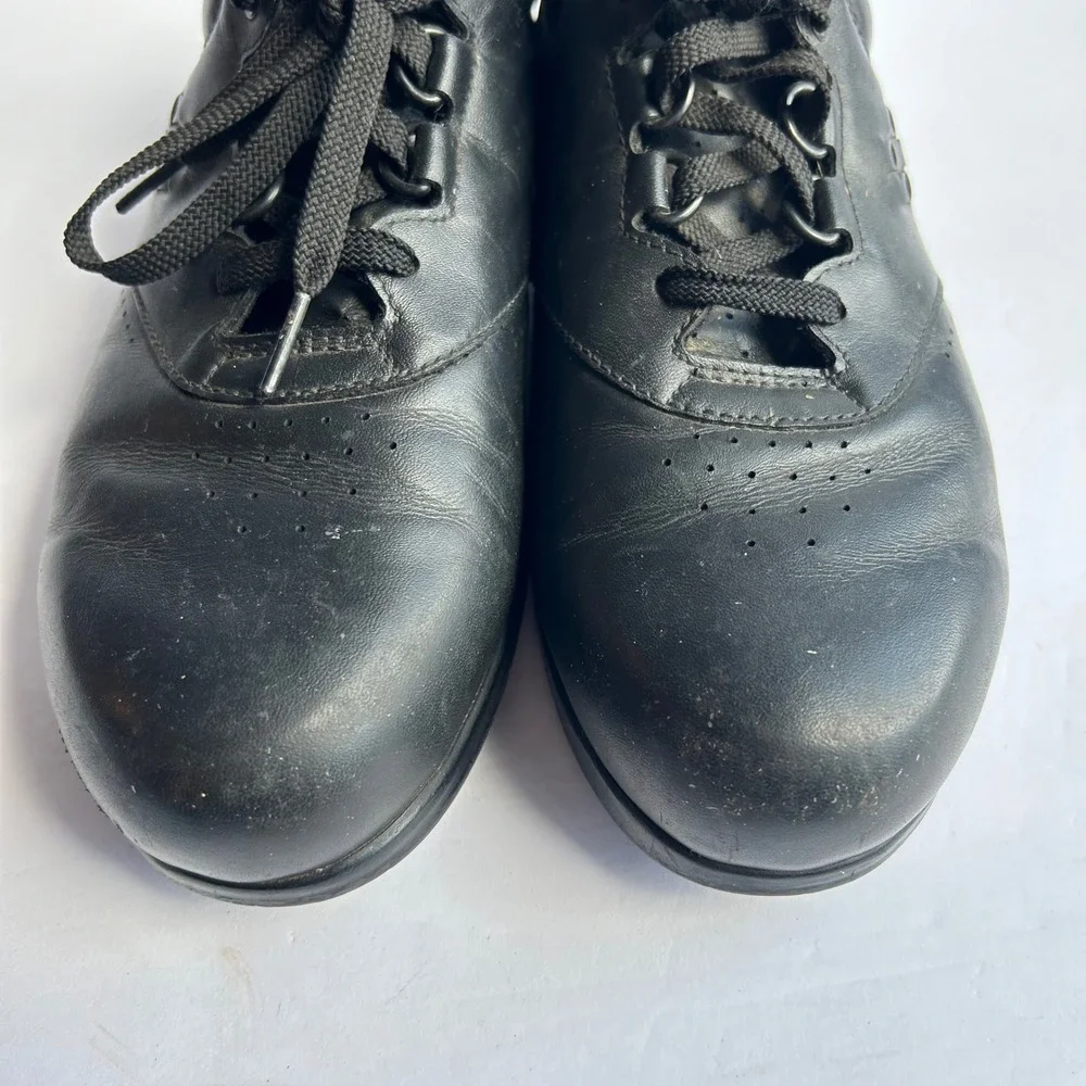 SAS Time Out Walking Shoes Mens 9.5 M Black Leather TriPad Comfort Sneakers Lace